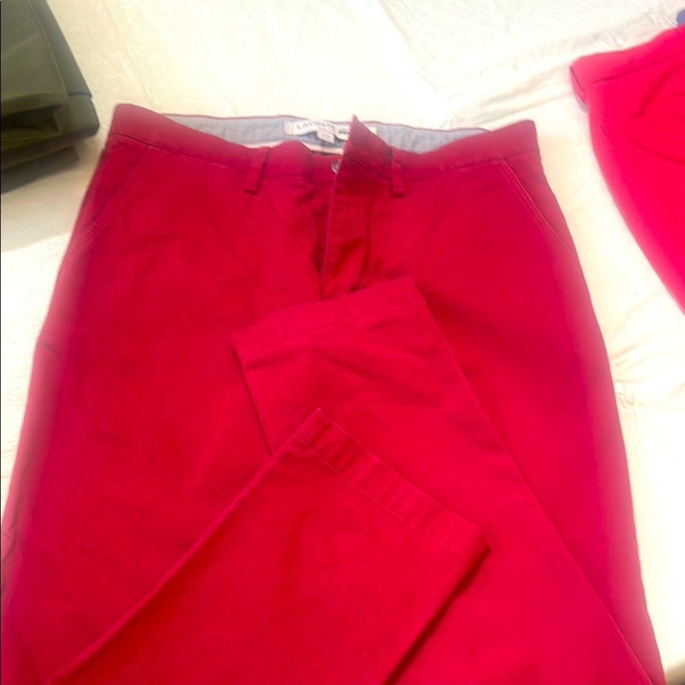 Lacoste Slim Fit  Chino Red Trousers